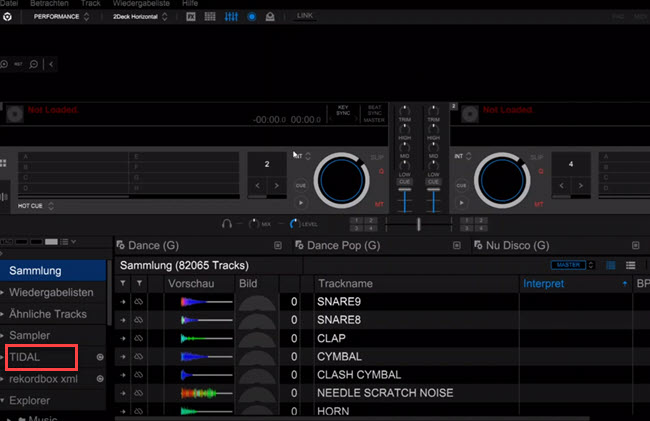Tidal bei Rekordbox auflegen