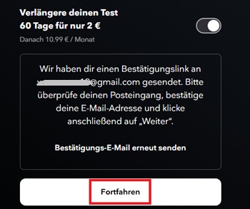 TIDAL Bestätigungslink