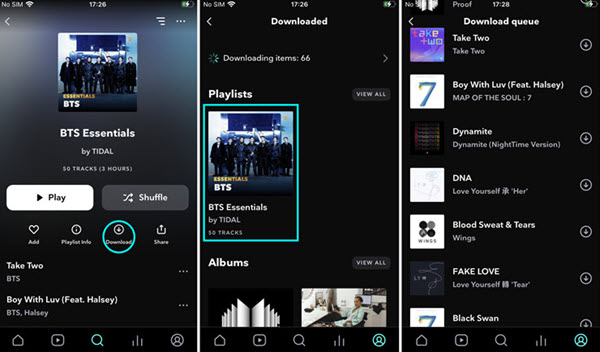 Tidal Musik downloaden auf dem Handy