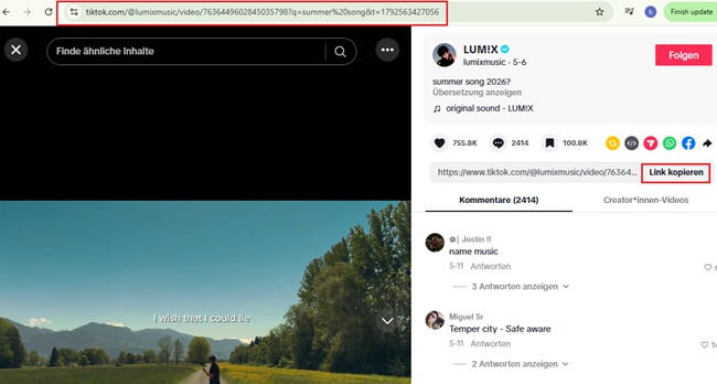 TikTok Link kopieren