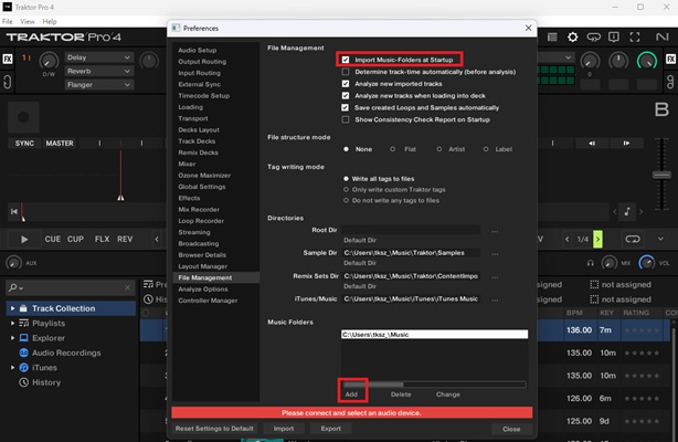 Traktor Einstellungen anpassen