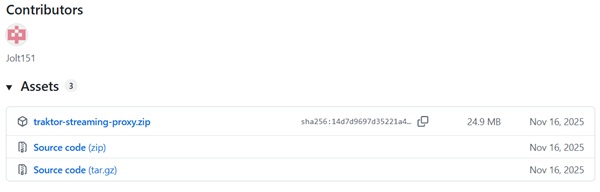 traktor-streaming-proxy auf GitHub installieren