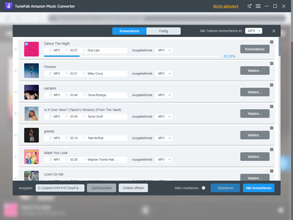 Amazon Music in MP3 umwandeln mit TuneFab Amazon Music Converter