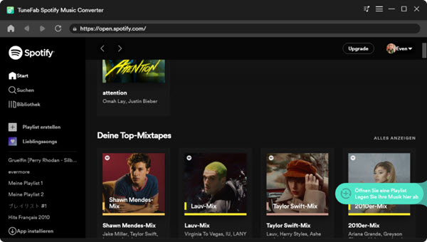 TuneFab Spotify Music Converter Oberfläche