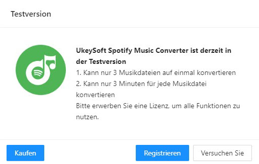 Ukeysoft Spotify Music Converter Testversion