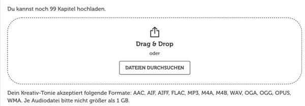 Unterstützte Formate von Kreativ Tonie