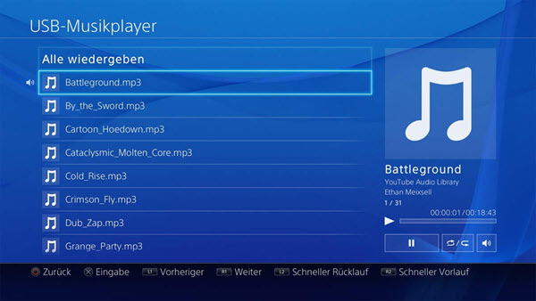 Apple Music via USB-Stick auf PS4 anhören