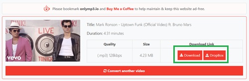 YouTube to MP3 herunterladen mit OnlyMP3