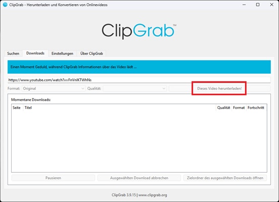 YouTube to MP3 mit ClipGrab