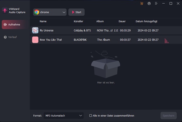 YouTube Musik aufnehmen mit Audio Capture