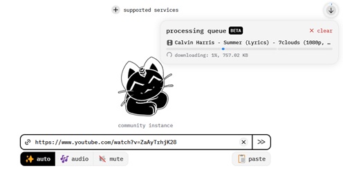 YouTube-Video herunterladen mit cobalt