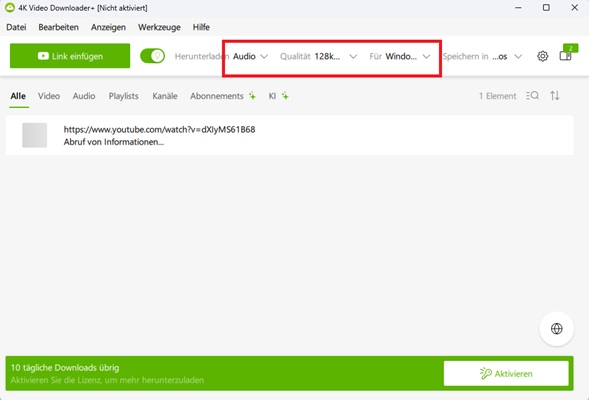 YouTube-Musik downloaden mit 4K Video Downloader+