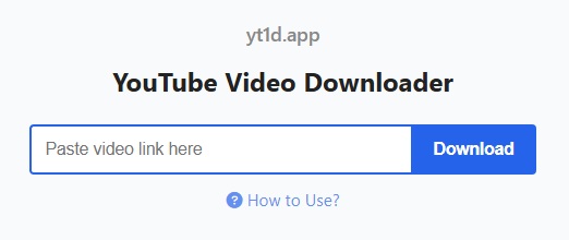 YT1D YouTube Converter Oberfläche