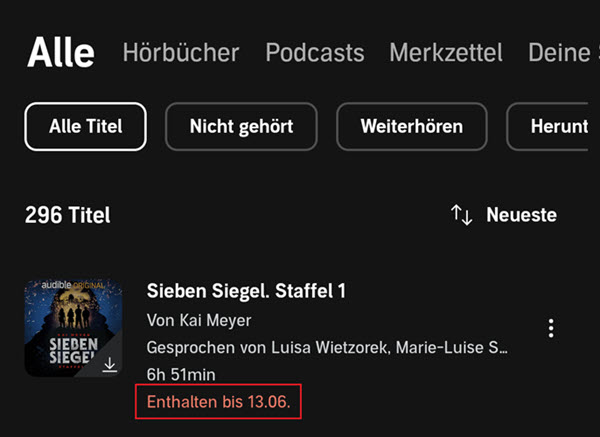 Zu löschende Titel suchen