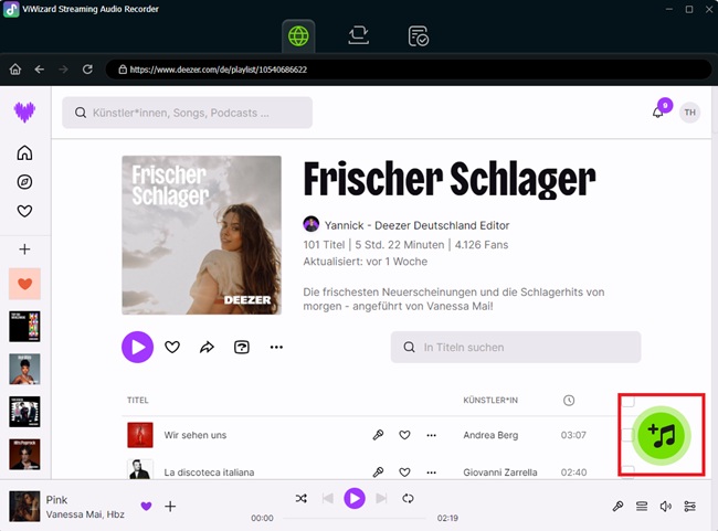 Deezer Songs hinzufügen