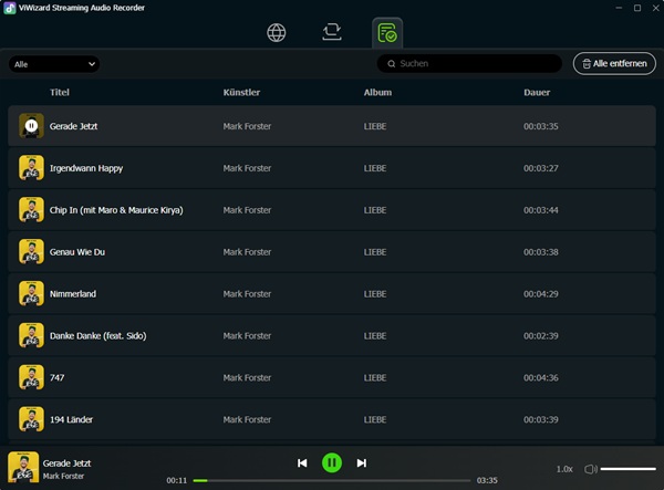 YouTube Music-Downloads abspielen