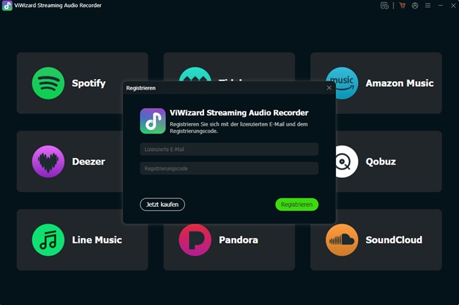 Streaming Audio Recorder registrien