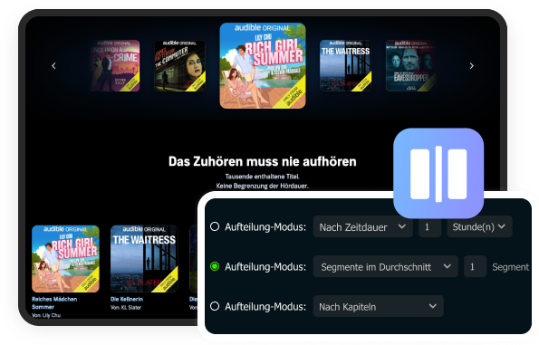 Audible Hörbücher aufteilen